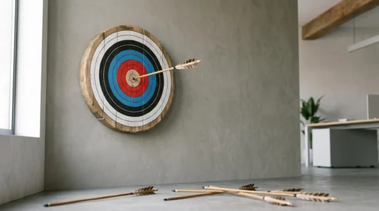 Illustration symbolique d'une cible de précision représentant le choix stratégique des job boards les plus rentables pour un recrutement efficace en France